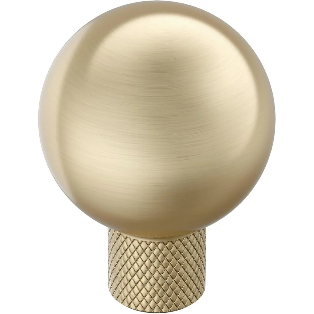 トランジショナルスタイル ゴールデンシャンパンキャビネットノブ 亜鉛構造 耐久性のある丸型 取り付けが簡単 ハードウェア付属