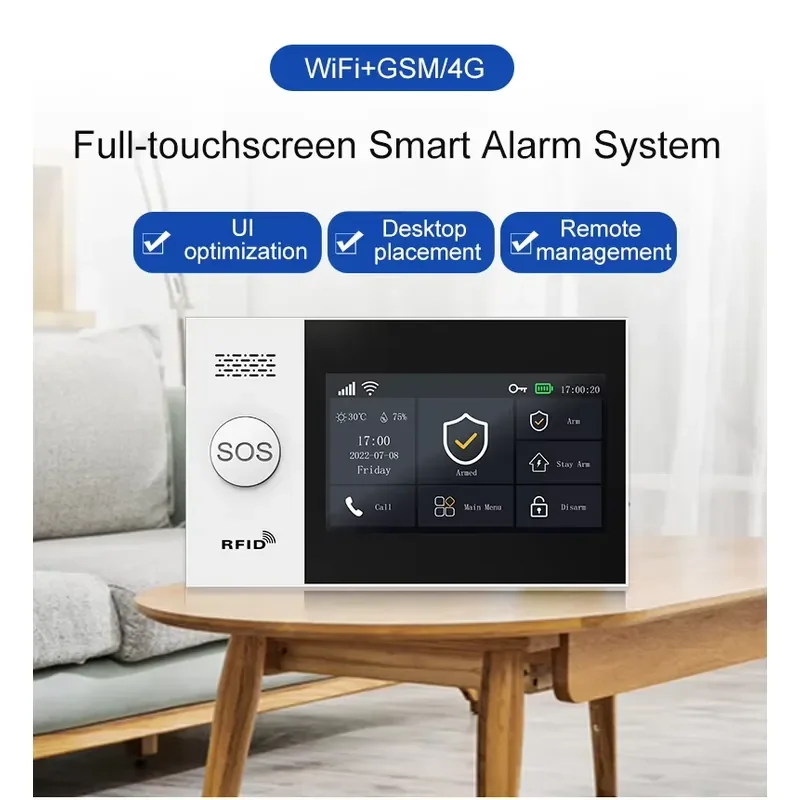 BOLRZO 2025 high-quality WIFI GSM home security alarm system, wireless Tuya intruder alarm system with camera, intelligent