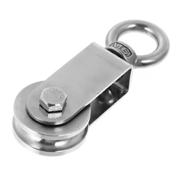 Ring Pulley Stainless Steel Heavy Sturdy Hoist Wire Track Cable Practical DIY Fitness