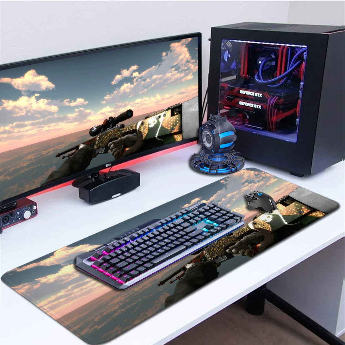 

Large Gaming Mouse Pad CSGO Gun Mouse Pad XXL Desk Mat Big Office Laptop Desk Pad Non-Slip Game Mousepad for Gamer