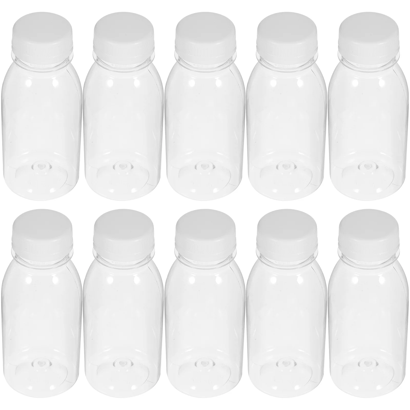 Petite bouteille en plastique réutilisable avec couvercle, pichet pour enfant, pudding, lait frais, yaourt, boissons pour animaux de compagnie, 10 pièces