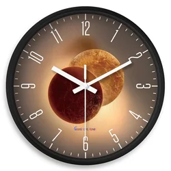 8inch Modern Accessible Luxury Flat Light and Shadow Pattern Plastic Glass Wall Clock Living Room Bedroom Kitchen Home Decoration Wall Clock Silent Quartz Clock Holiday Gift (No Battery)