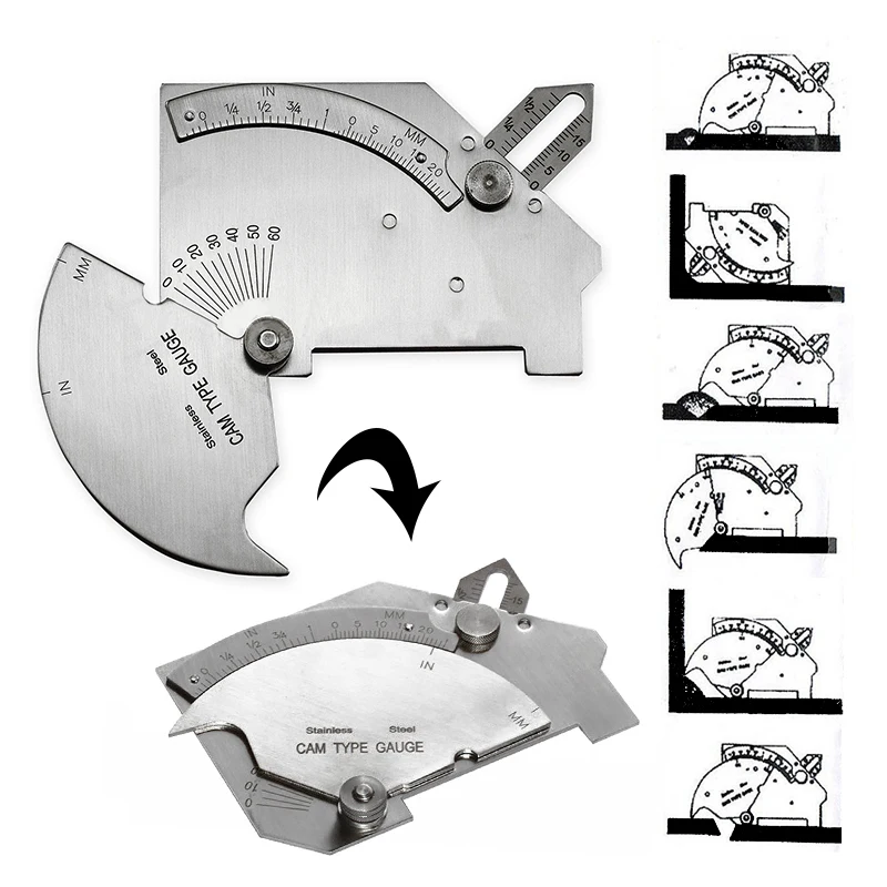 Bit Pattern Drill Template Gauge Welding Inspect Tool Weld Drill Bit Measurement Bridge Cam Welding Gauge Cam Type Master Gage