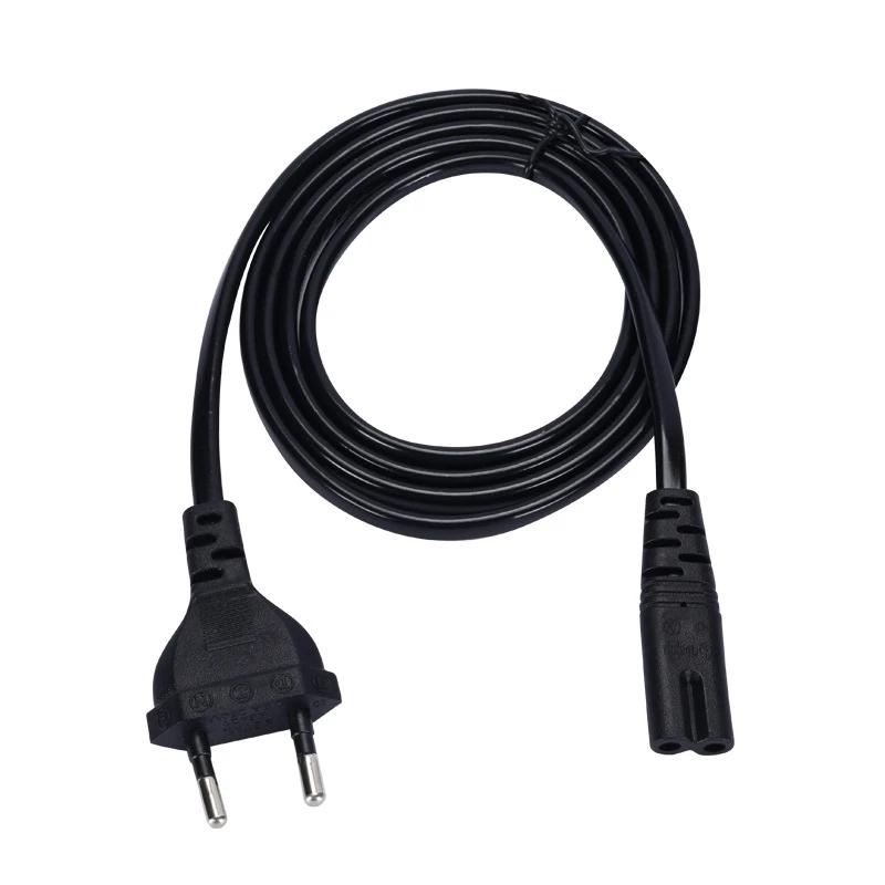 EU Power Cable 2 Prong Extension Cord C7 Figure 8 Euro Power Cord For Samsung LG Sony TV Monitor Power Supply PS3 XBox Charger