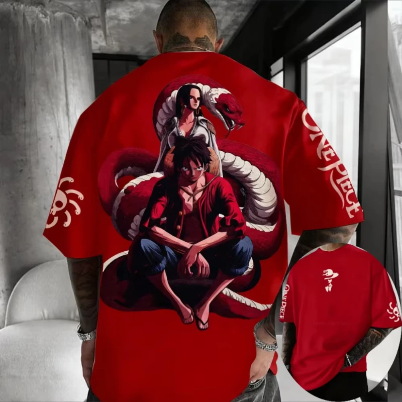 

One Piece Men's and Women's T-shirt Portgas D. Ace New Harajuku Tee Anime Summer Spring Boy Short-sleeved Parent-child Outfit