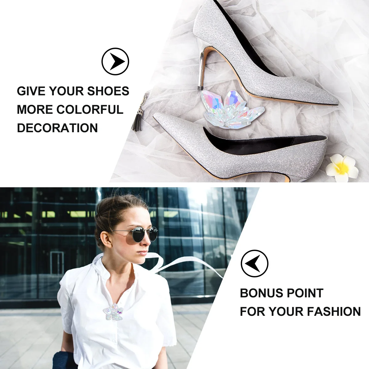 

1pc Women Shoes Decorations Crystal Glass Flower Sandals High Heel Decor Shoes Decorative Accessories Clothing Accessories for W