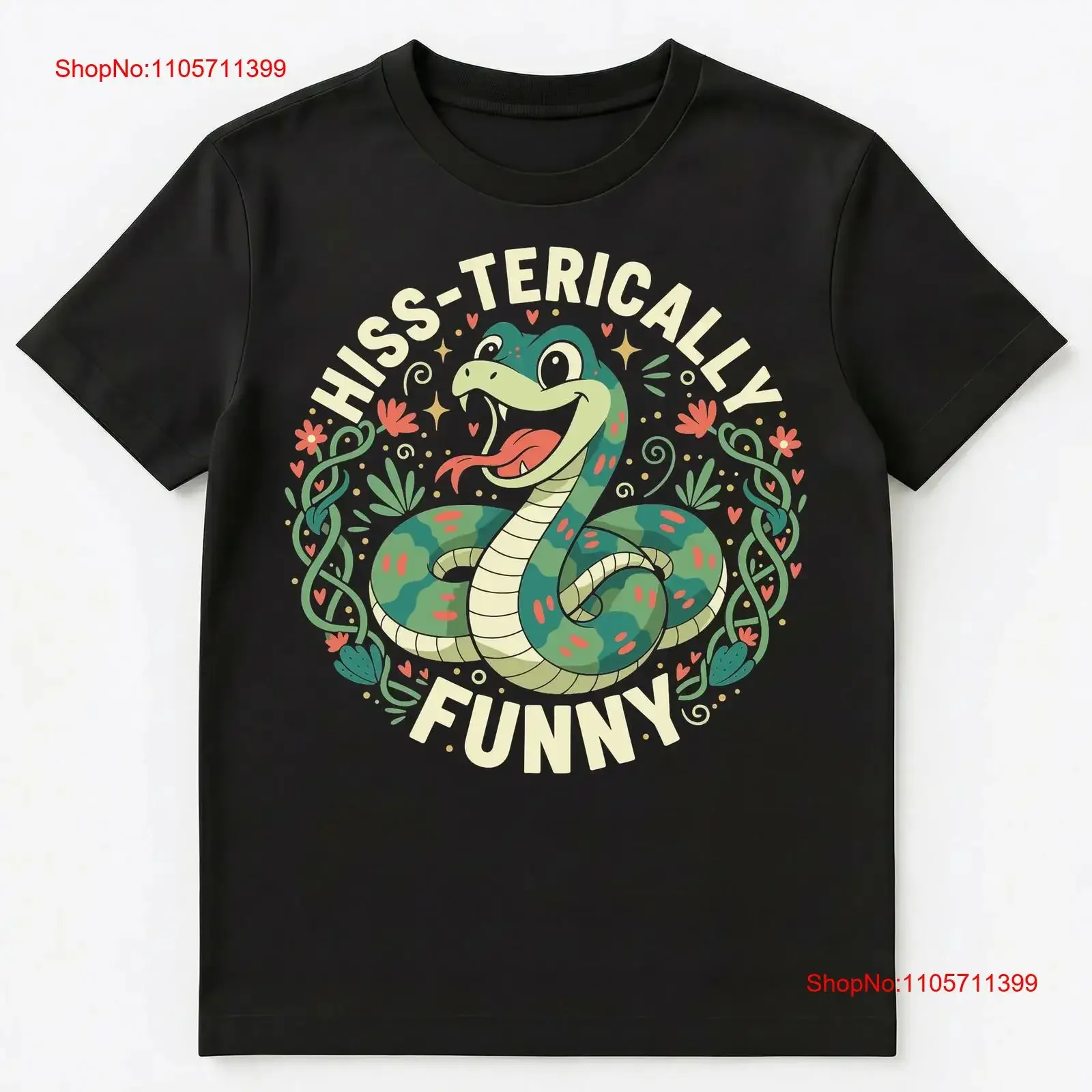 Hiss Terically Funny Snake Art T Shirt long or short sleeves vintage Washed Casual streetwear Stylish Comfortable Slightly