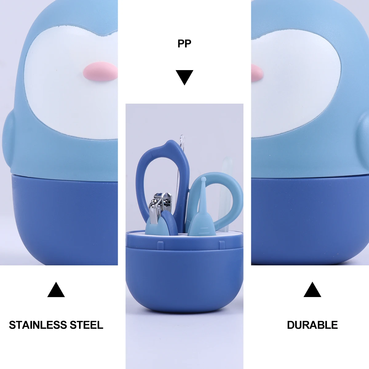 

1 Set Baby Nail Clipper Set Stainless Steel Grooming Kit Led Ear Spoon Nail Scissors Tweezers File For Infant Toddler