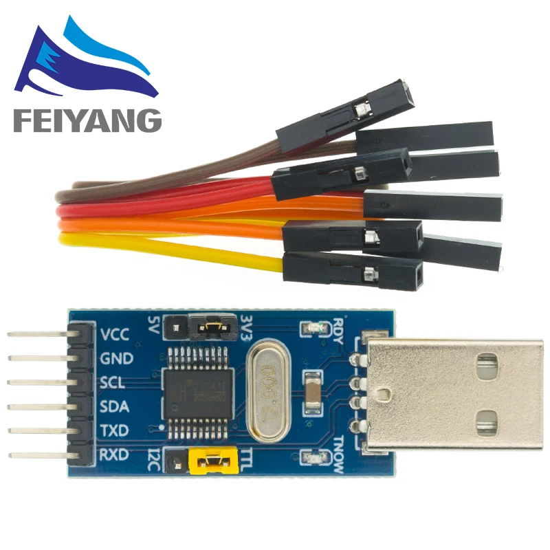 CH341T Moduł 2 w 1 3,3 V 5 V USB na I2C IIC UART USB na TTL jednoukładowy program do pobierania portów szeregowych