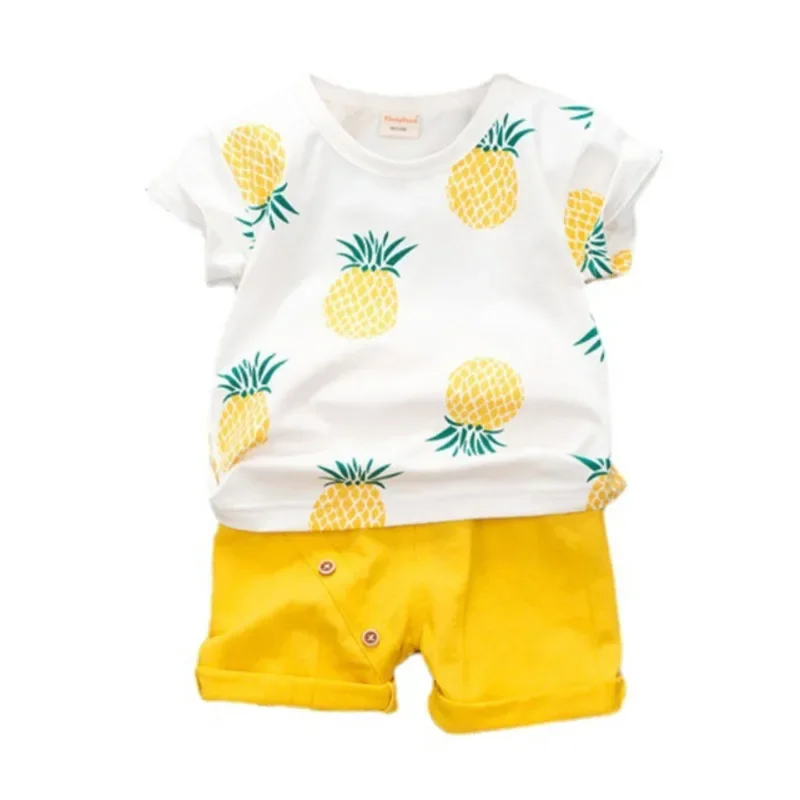 New Summer Fashion Children Boys Clothes Suit Baby Girls Cartoon T-Shirt Shorts 2Pcs/Sets Toddler Cotton Clothing Kids Tracksuit