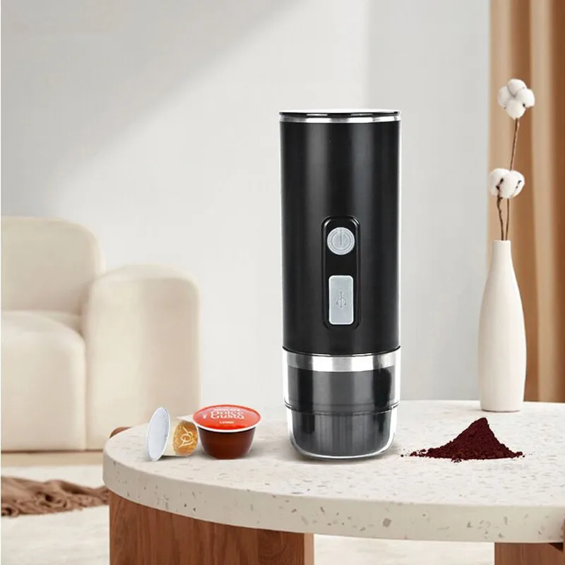 

The Electric Coffee Maker Is Portable, Compatible with Capsules and Ground Coffee, and Is Suitable for Camping Trips and Hiking