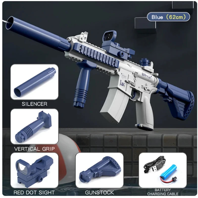 2024 New Electric M416 Water Gun Electric Glock Pistol Shooting Toy Fully Automatic Summer Beach Toy Children Boys and Girl Gift