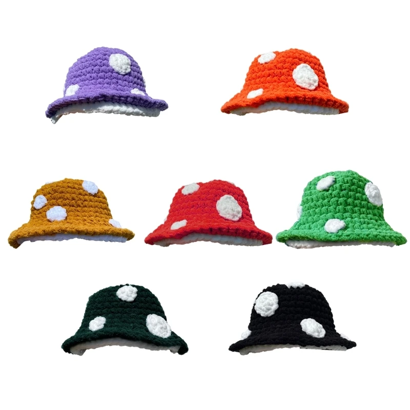 

Handwoven Bucket Hat Women Photo Cap Breathable Knit Hat for Teens Funny Bonnet Dropshipping