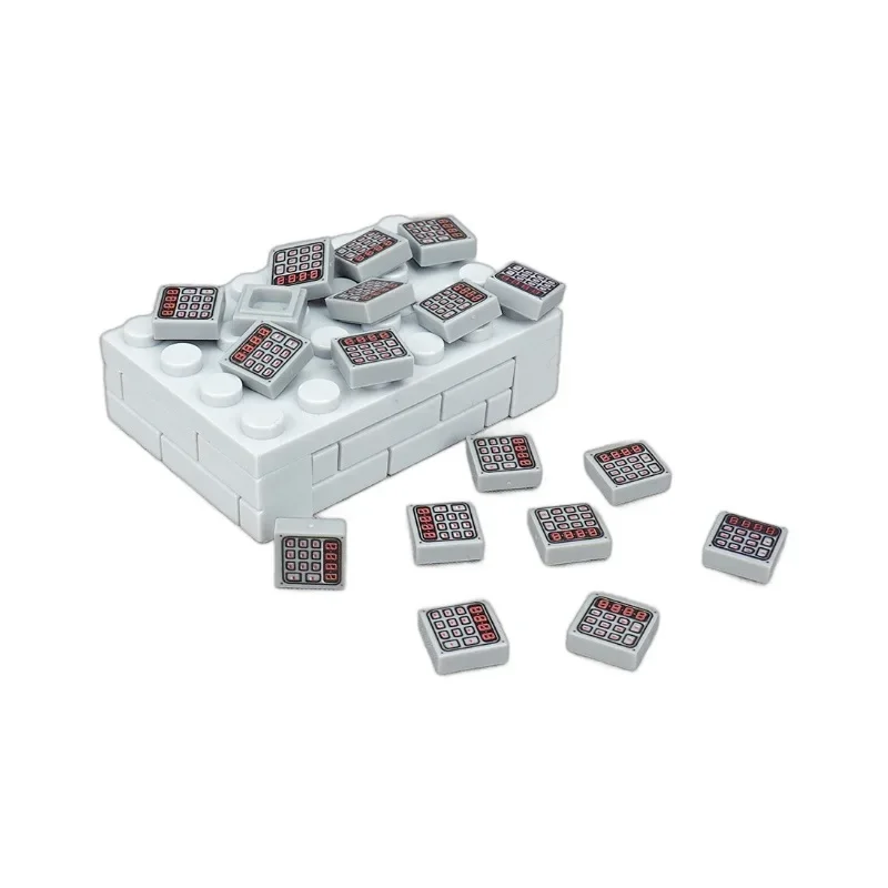 MOC 10 Uds. Teclado Digital impreso 3070 patrón de botón rojo bloques de construcción máquina de vehículo accesorios compatibles juguetes para niños