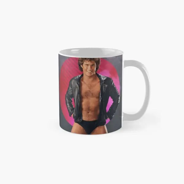 

David Hasselhoff Vintage Classic Mug Image Gifts Photo Handle Round Coffee Cup Drinkware Simple Tea Printed Design Picture