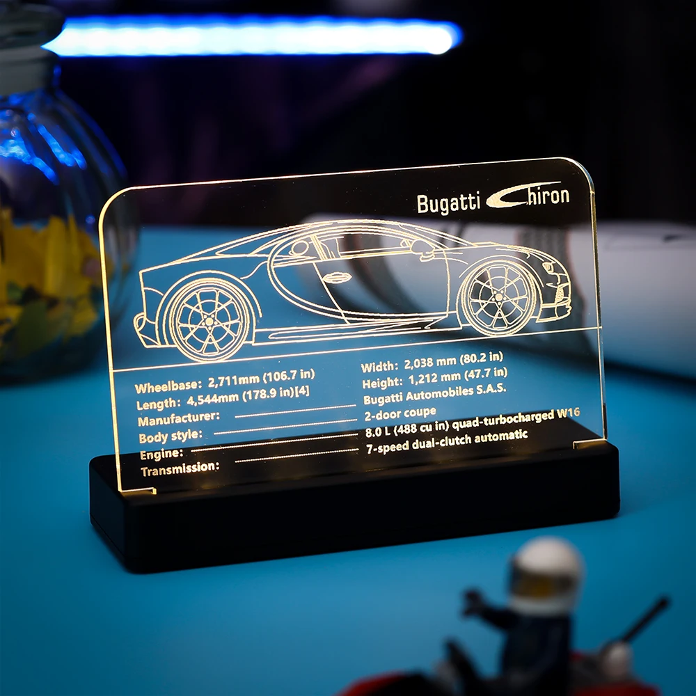 

Acrylic LED Display Nameplate for your LEGO 42083