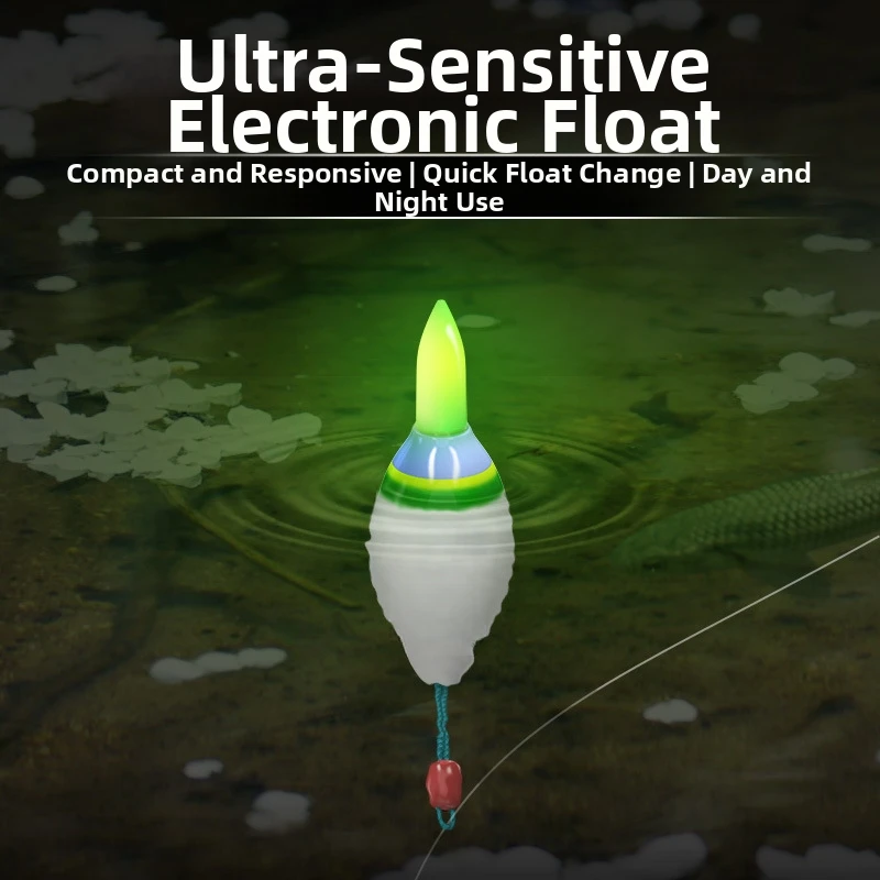 Glow in the Dark Fishing Float with Electronic Bite Detection and Optimized Tail Thickness for Shallow Visibility