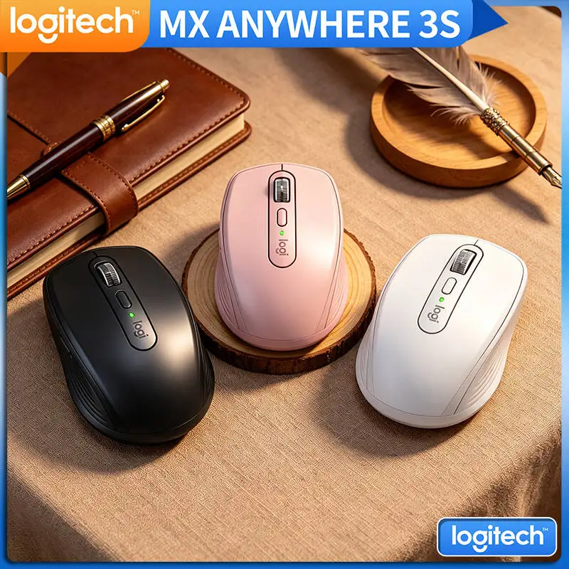 Logitech MX Anywhere 3S Wireless Mouse - 8K DPI, MagSpeed Scroll, Silent Click, Anti-Slip Grip for Home Office