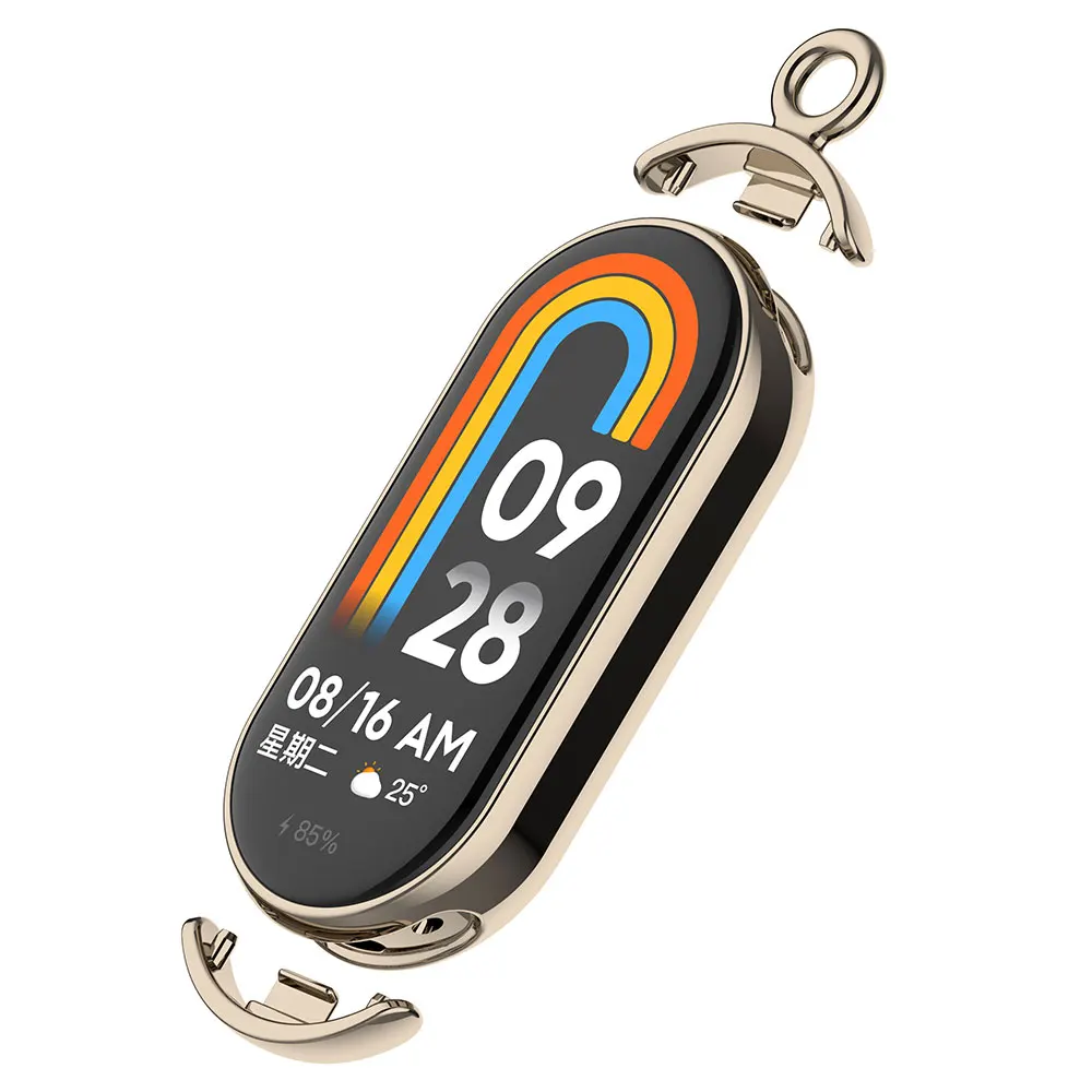 Stainless Steel Metal Pendant Necklace For Xiaomi Mi Band 9 Watch Hanging Chain Neck Bracelet Strap For mi band 8 Chain Buckle