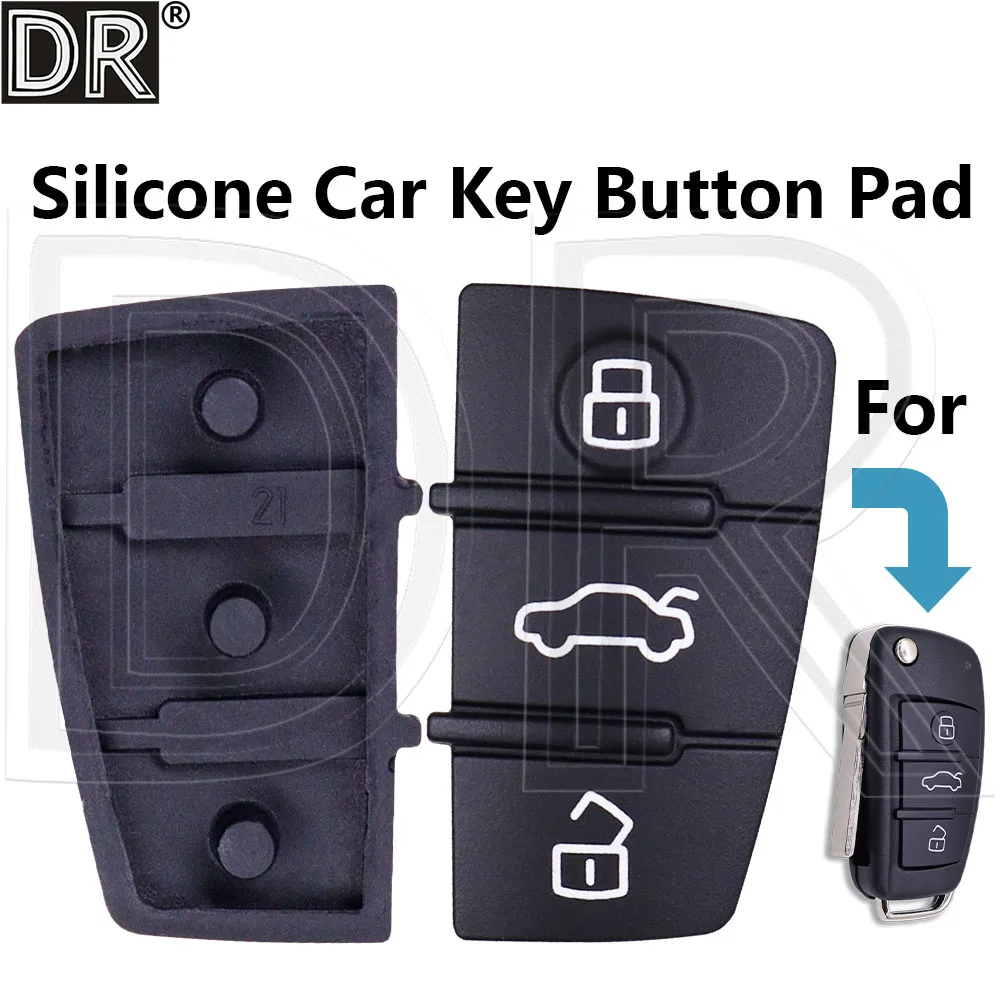 Great High Quality Durable Car Key Replacement Button Pad Cover For Audi A6L S6 A8 A1 S1 A3 A4 A5 A6 Q3 Q5 Q7 TT TTS R8 RS3
