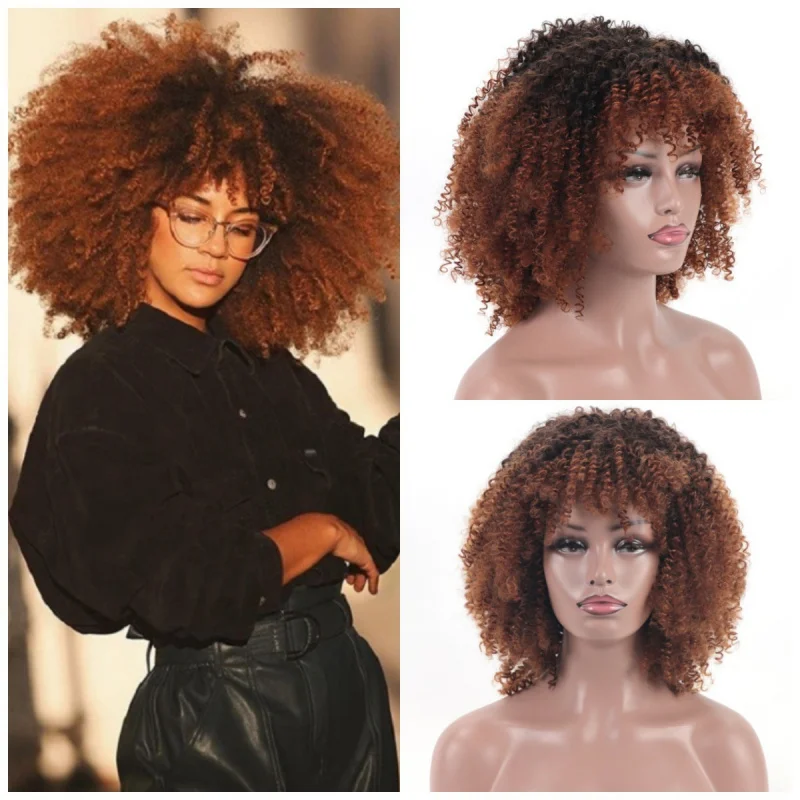 

Новые африканские женские короткие вьющиеся волосы, вьющиеся волосы, афро-пушистые, натуральные, в наличии несколько цветов