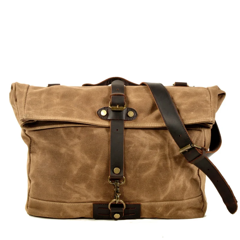 Leisure Dead Fly Backpack Single Shoulder Bag Men's Crossbody Bag Outdoor Briefcase Cycling Oil-Wax Canvas Mailbag crossbody bag
