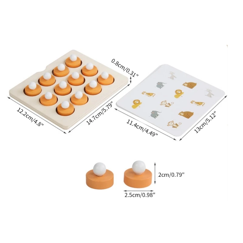 메모리 체스 게임 장난감 나무 동물 및 과일 메모리 매칭 퍼즐 부모와 아이를 위한 메모리 및 관찰 기술 향상 E65D