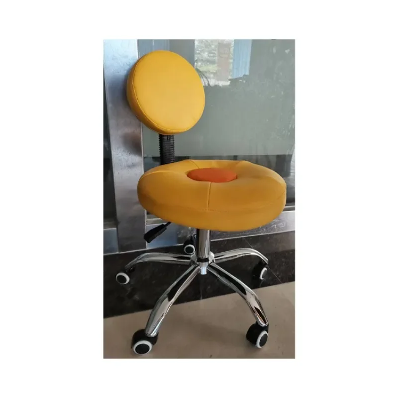 Custom-made yellow leisure chair with roller without armrest and lift able rotation JYX-0292