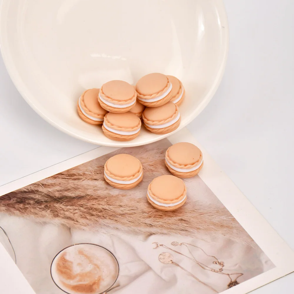 10-30 Stück süße Macaron Cartoon Cookie Harz Lebensmittel Charms für DIY Schmuckherstellung Zubehör Kühlschrank Handyhülle dekoriert – Detail 9