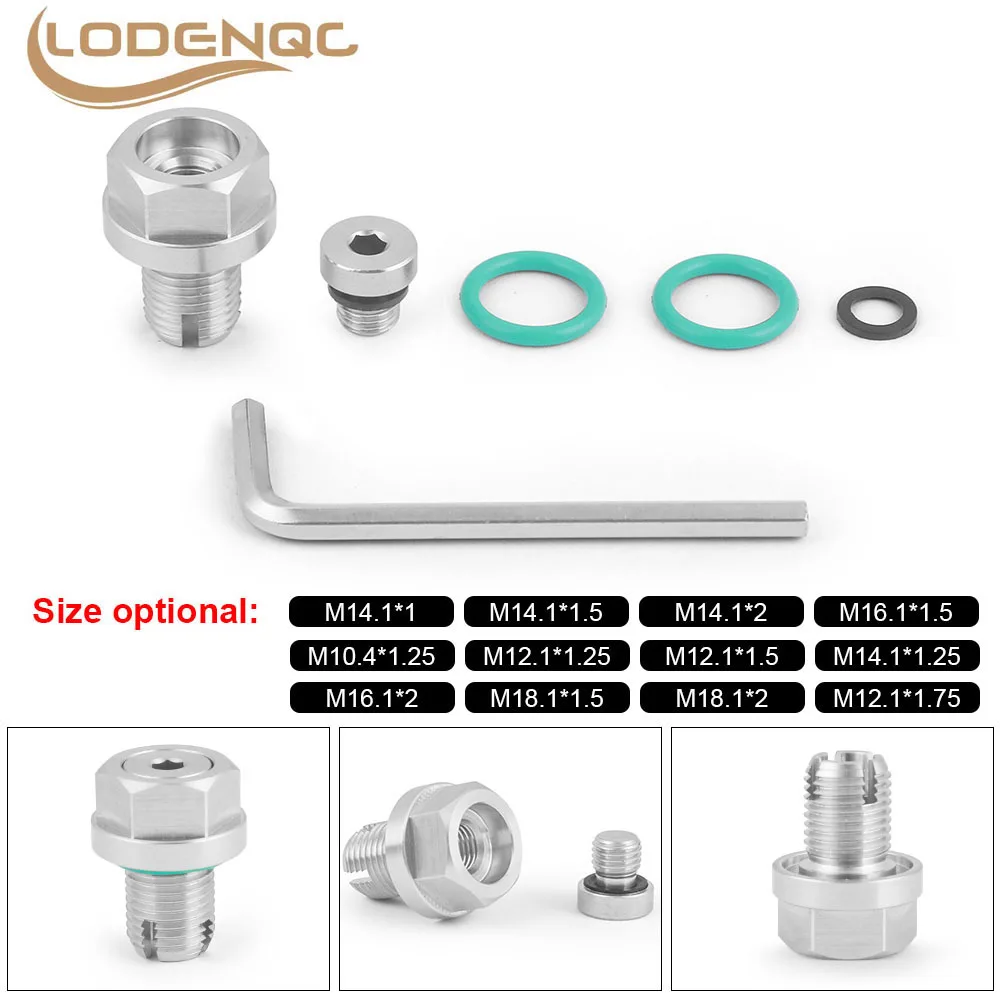 Stainless Steel Self Tapping Oil Pan Thread Repair Kit W/O-Ring Oversize Piggyback Oil Drain Plug M10.4/M12.1/M14.1/M16.1/M18.1