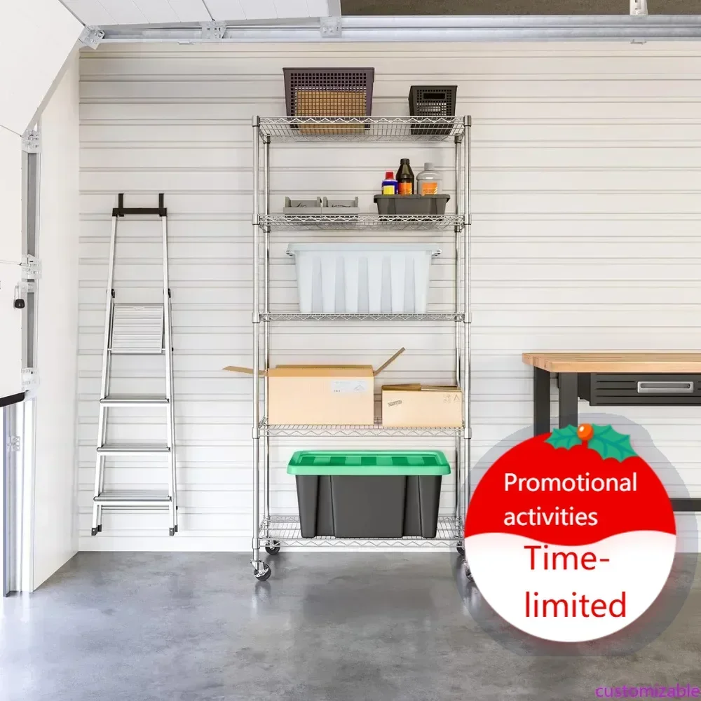 

Customizable UltraDurable Heavy Duty NSF Solid Steel Wire Rack Storage Unit, Organizer for Garage, Warehouse, Office, Restaurant