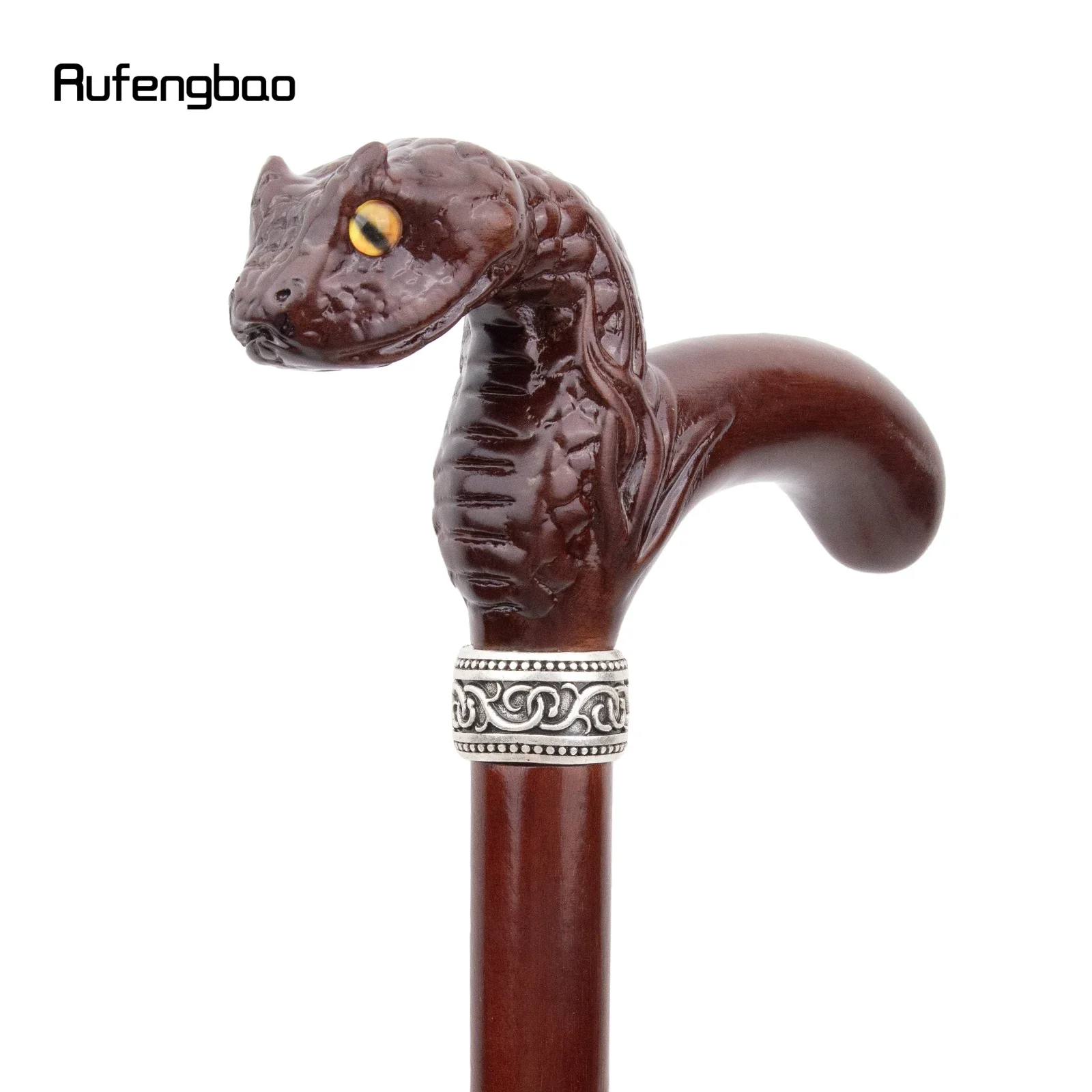 البني كوبرا الأفعى خشبية عصا الموضة الزخرفية مصاص دماء تأثيري حفلة الخشب عصا للمشي هالوين الصولجان العصا كروسيه 93 سنتيمتر