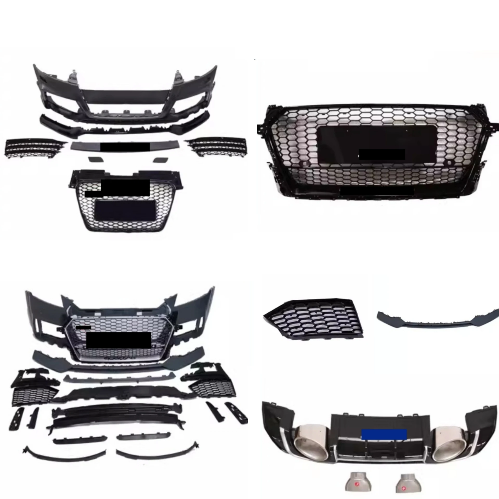 New Style Body Kit for Audi TT 2008-2018 Upgraded TTRS Front Rear Bumper Grille Spoiler Fog Lamp Frame Assembly Car Accessories