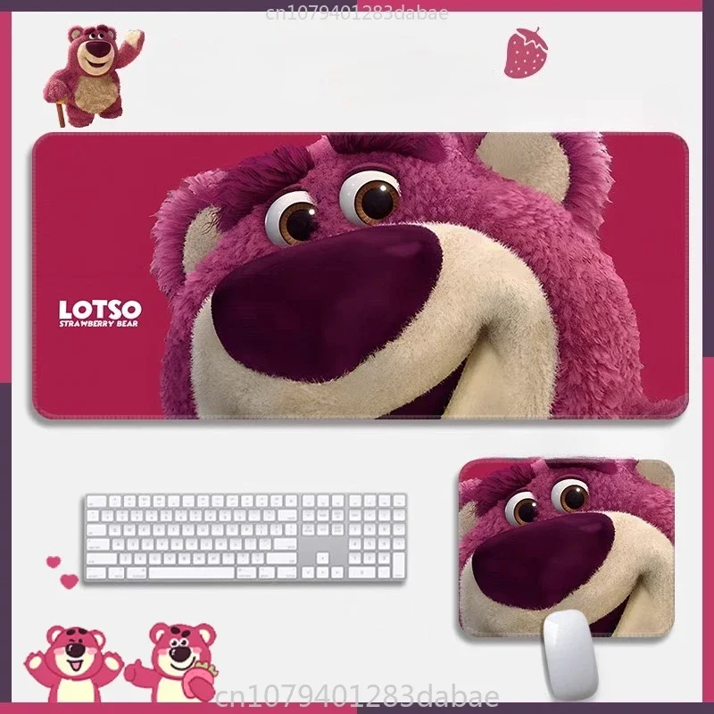 

Strawberry Bear Pu Leather Mouse Pad Oversized Small Cartoon Animation Table Mat Girls Keyboard Pad Cute Children Table Mat Gift