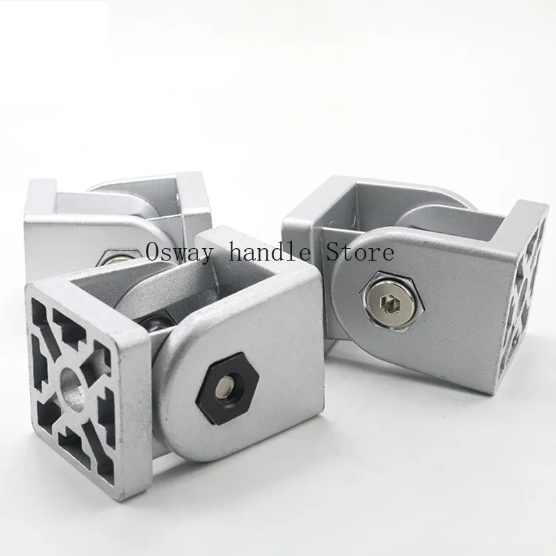 

1PCS 2020/3030/4040 Zinc Alloy/Aluminum Profile Living Hinge Fittings Right Angle Flexible Pivot Joint Connector