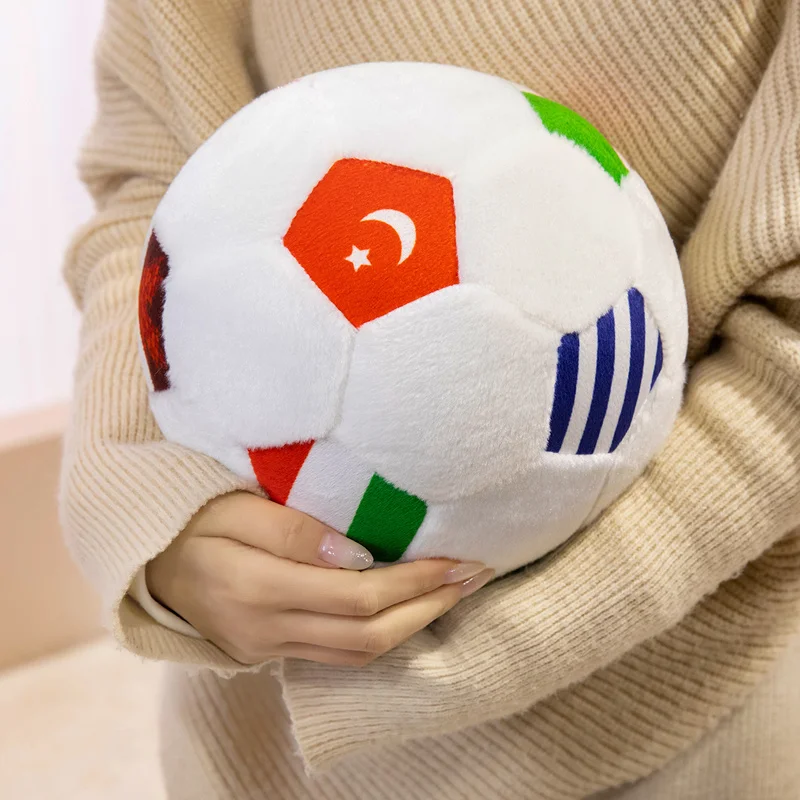 15/20/25cm Niedliche Fußball-Plüschpuppen Kawaii Ball mit Bunter Nationalflagge Gefülltes Weiches Kissen Fußball-Plüschtier – Detail 4