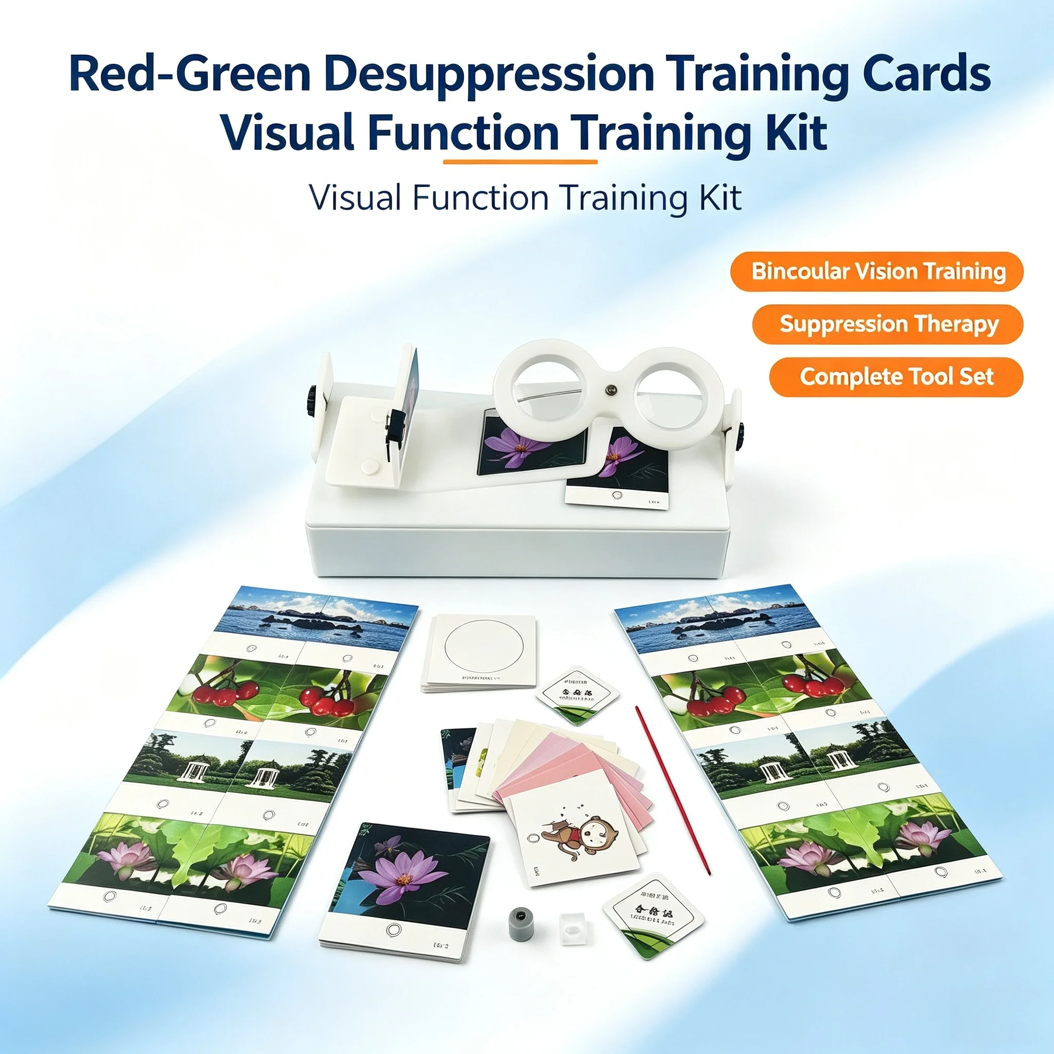 Unilateral Tilting Stereoscope Anti Suppression Fusion Stereopsis Visual Function Convergence Divergence Training Therapy Set