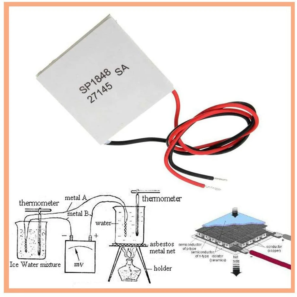 AA84 2Pcs 40X40mm Thermoelectric Power Generator SP1848-27145 Peltier TEG Module