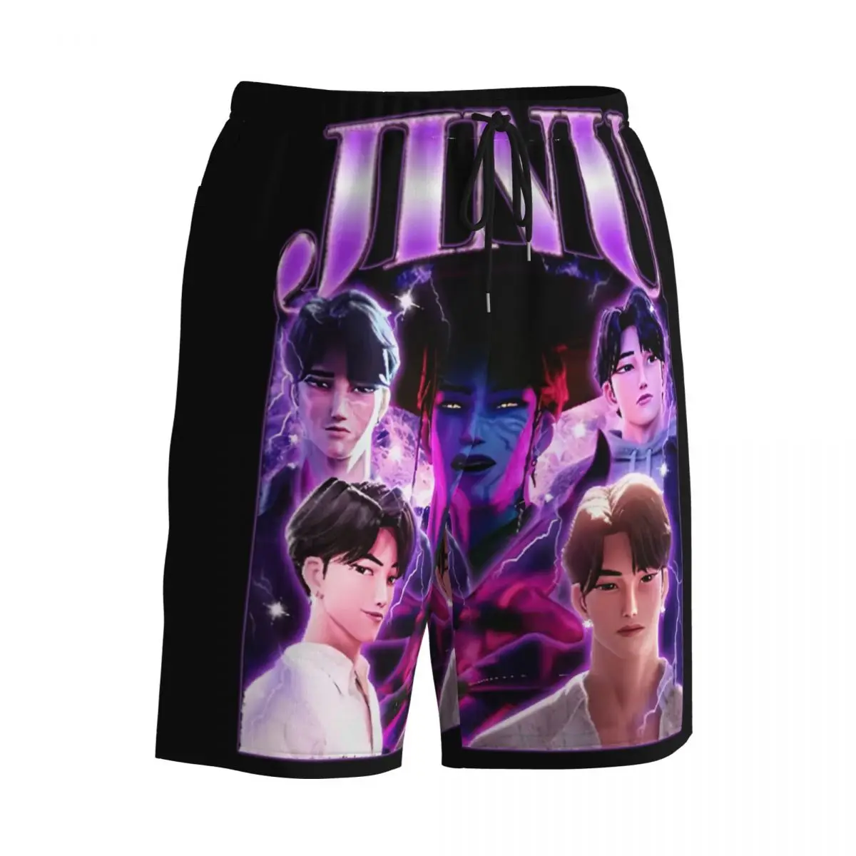 Jinu KPOP Demon Hunters Board Shorts Summer Huntrix Sports Fitness Board Short Pants Male Casual Custom Large Size Swim Trunks