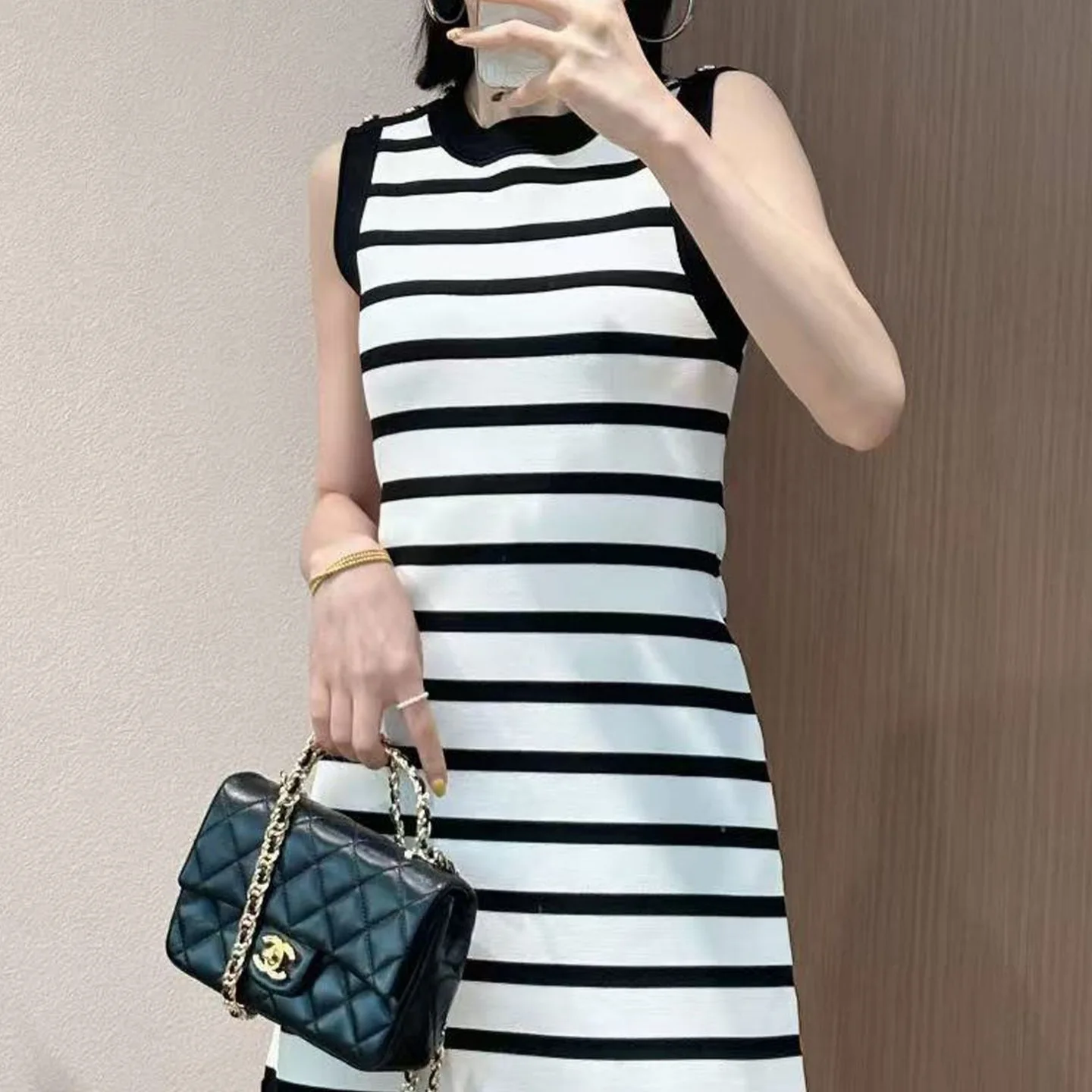 S Home 25 plus Size Knitted Dr round Ne Svel Slimming oulder Bule Bla White Striped Hemmed Dr Spring Basi...