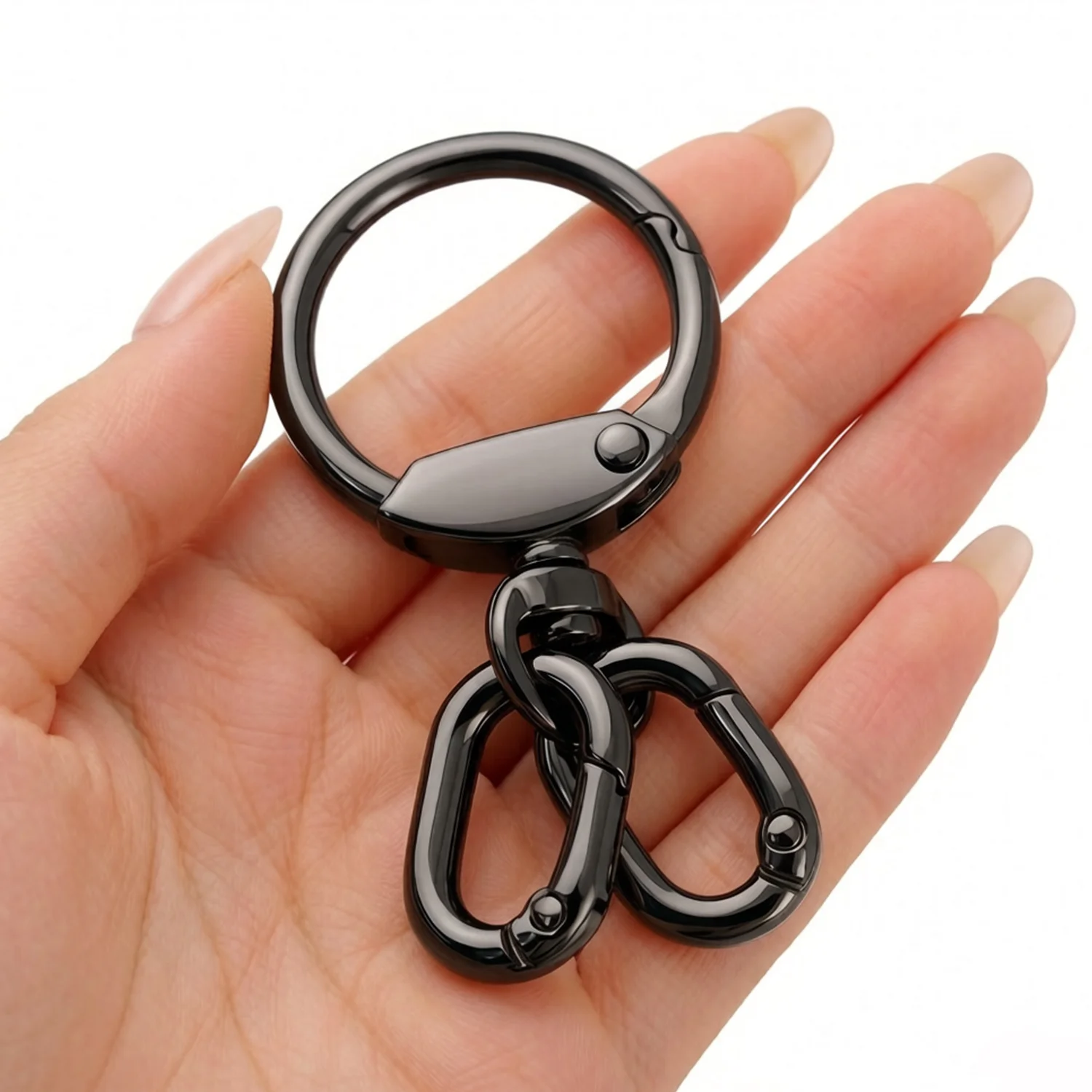 2Pcs Swivel Clasps Keychain, Key Ring Holder with Spring Open Ring for Home Car Keys Backpack Organization Men's Keychain