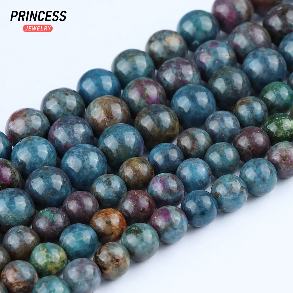 A+ Natural Mixed Sapphire Ruby 6mm 8mm Loose Stone Beads for Jewelry Making Bracelet Necklace Wholesale DIY Accessories