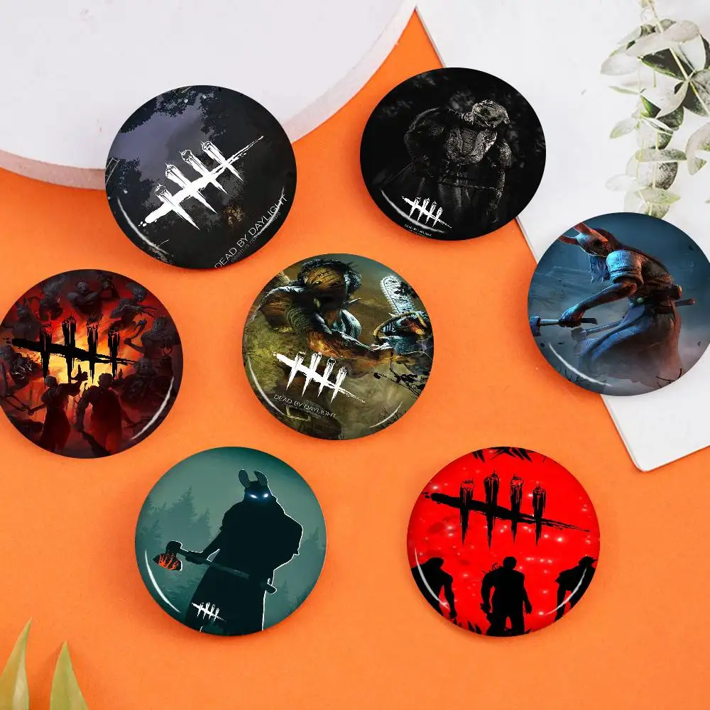 Dead By D-Daylight Cartoon Brooches Anime Badge Round Handmade Brooch Lapel Pins Jewelry For Backpack Clothes Gifts