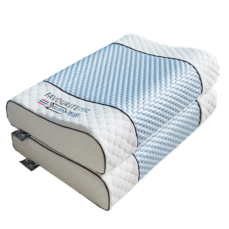 Raffreddamento del ghiaccioTechnology Cuscino in lattice naturale tailandese Rimbalzo lento Assistenza sanitaria Cuscino in memory foam Cuscino ortopedico Protezione per il collo 1PC