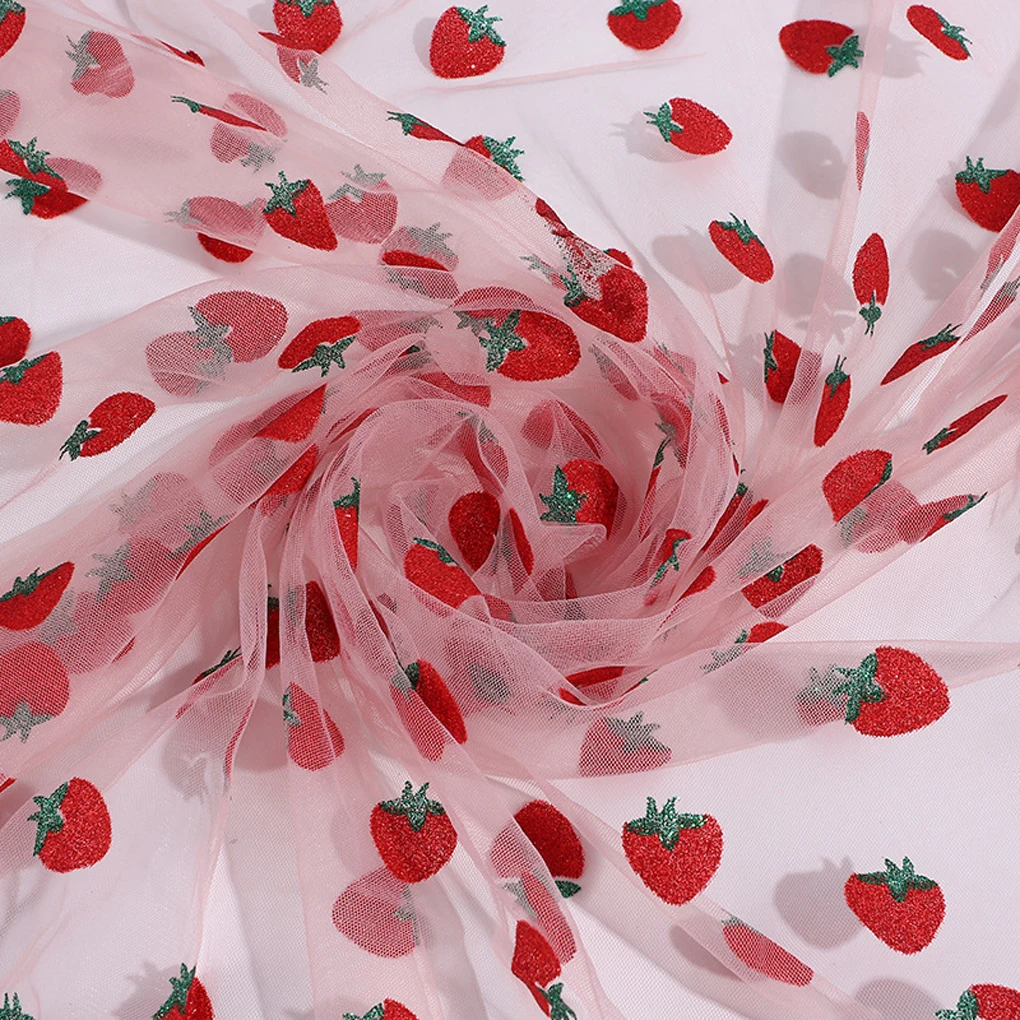 قطع من 75180 سنتيمتر الفراولة لامعة الجدول العلم الوردي تنورة الطاولة الدانتيل DIY بها بنفسك لقطع الديكور سهلة لتزيين العروس