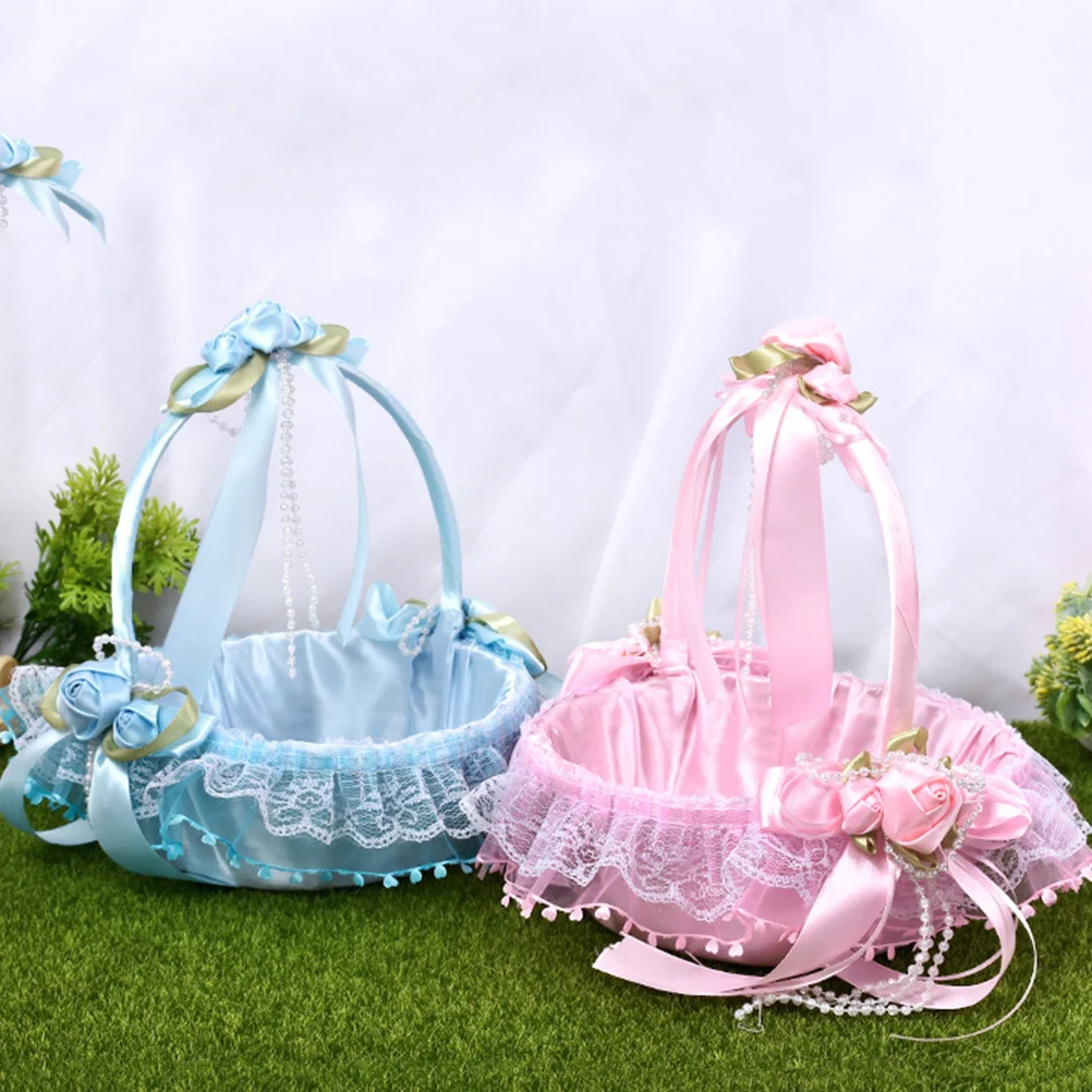 Flower Children Baskets Wedding Flowers Kids Baskert for Holder Decoration Girl Bridesmaid