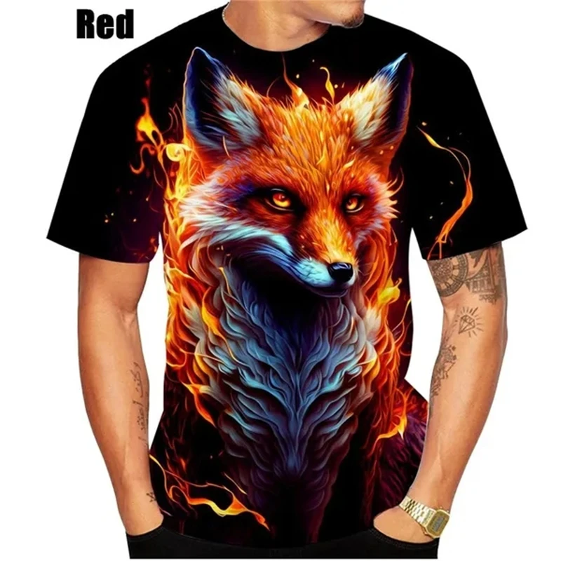 New Fashion Men Women Summer Fox 3D Printed Short Sleeves T Shirts Casual Fashion Round Neck Sport Tops Leisure Female Tees Top