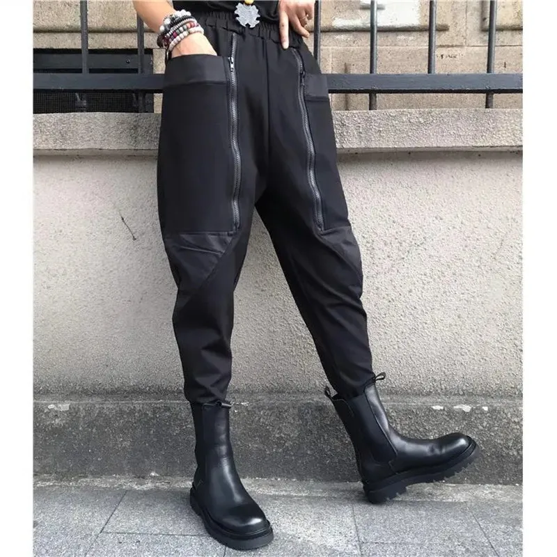 2023 Spring New Large Size High Waist Retro Slacks Female Personality Fashion Zipper Everything Wth Black Pants Woman Clothing