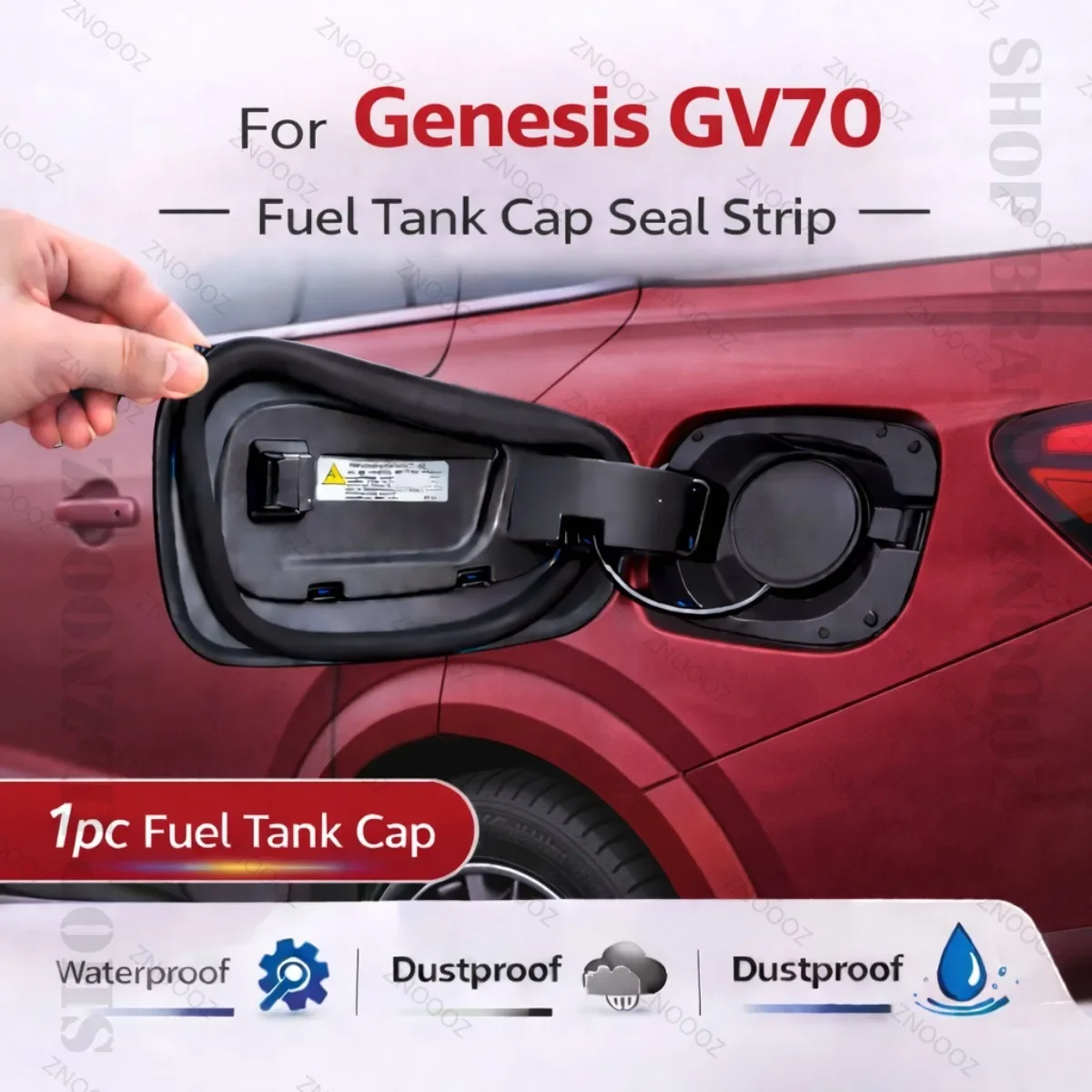 Car Seal Strip Rubber Double Layer Dustproof Waterproof Sealing Protector Gas Cap Trim 1pc Fuel Tank Cover For Genesis GV70