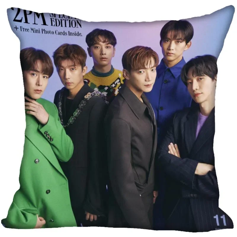 Custom 2PM KPOP Pillow Case Home Decorative Pillows Cover Invisible Zippered Throw PillowCases 45X45cm 0216